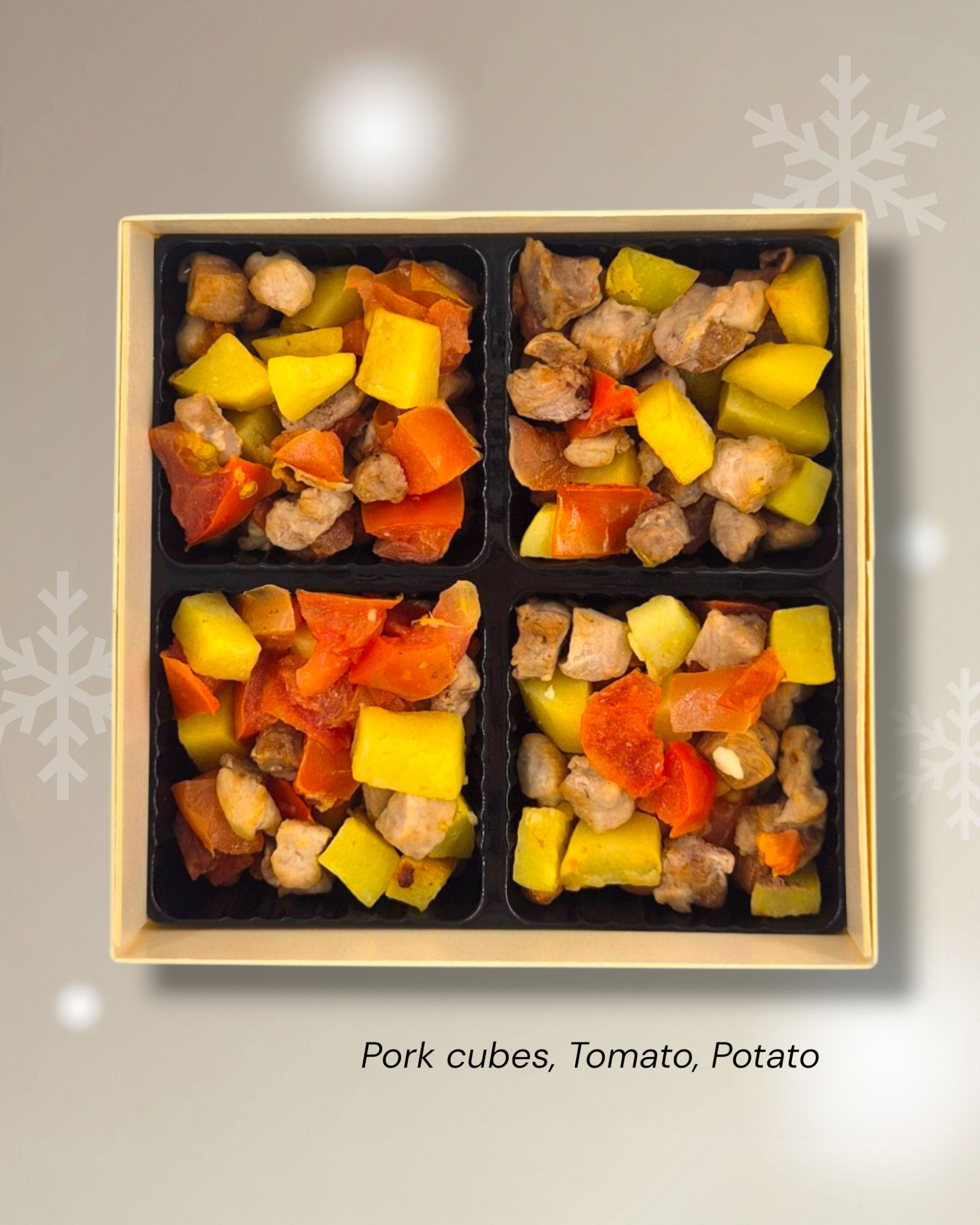 Nine Pork Cubes Prancing