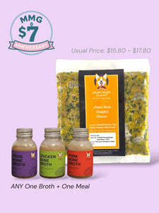 Mixed Herbs Grassfed Venison 150g x 1 + 1 Broth (Pork,Chicken,Frog)