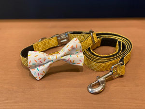 WAFFLE COLLAR WITH ICE CREAM BOW TIE