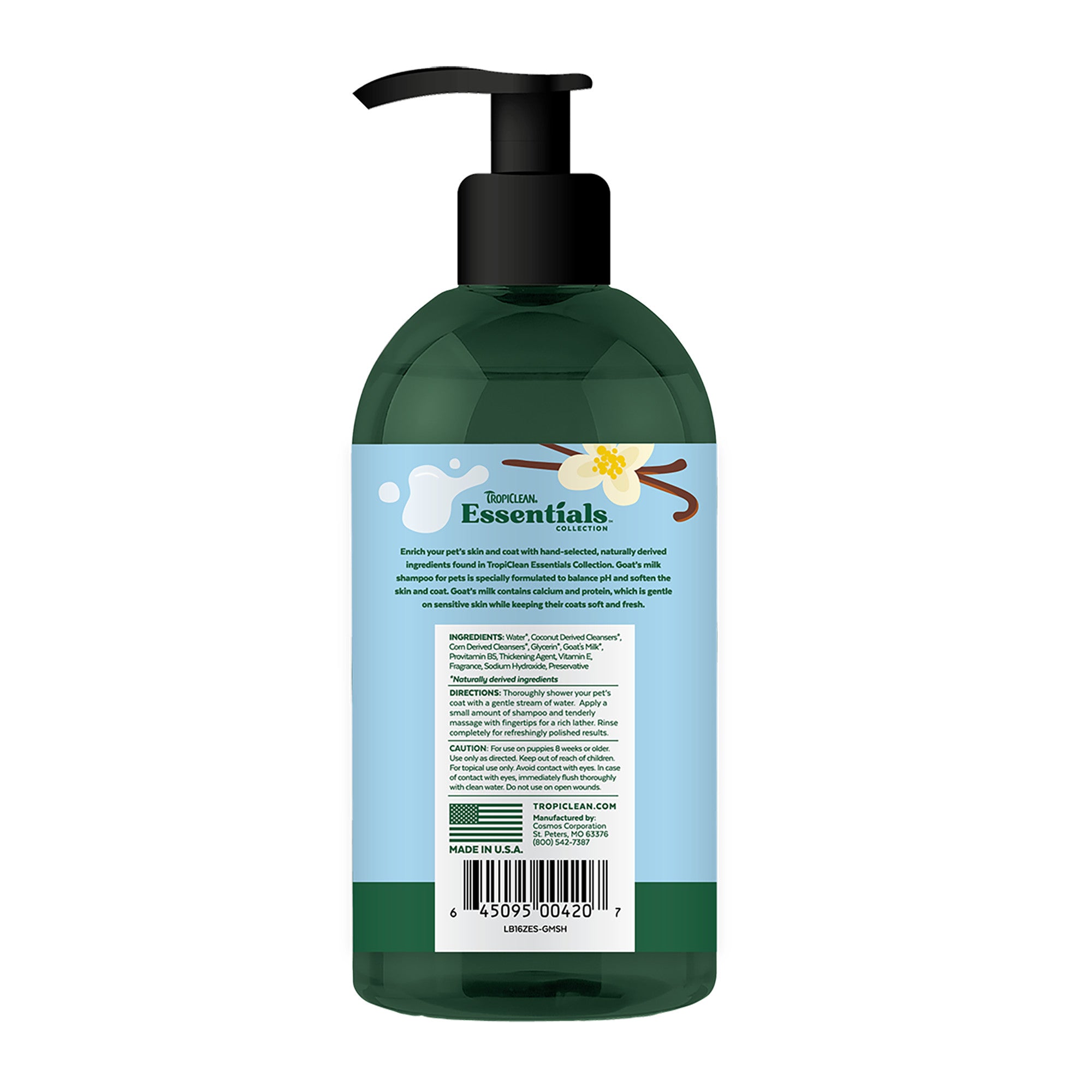 Tropiclean Essentials Goat’s Milk Hypoallergenic Shampoo For Dogs And Cats