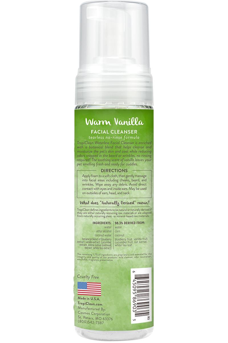 TROPICLEAN WATERLESS FACIAL CLEANSER FOR PETS
