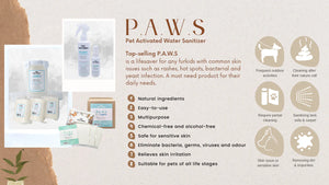 PET'S ACTIVATED WATER SANITIZER (P.A.W.S) TRAVEL WIPES (20 PCS PER PACKET)