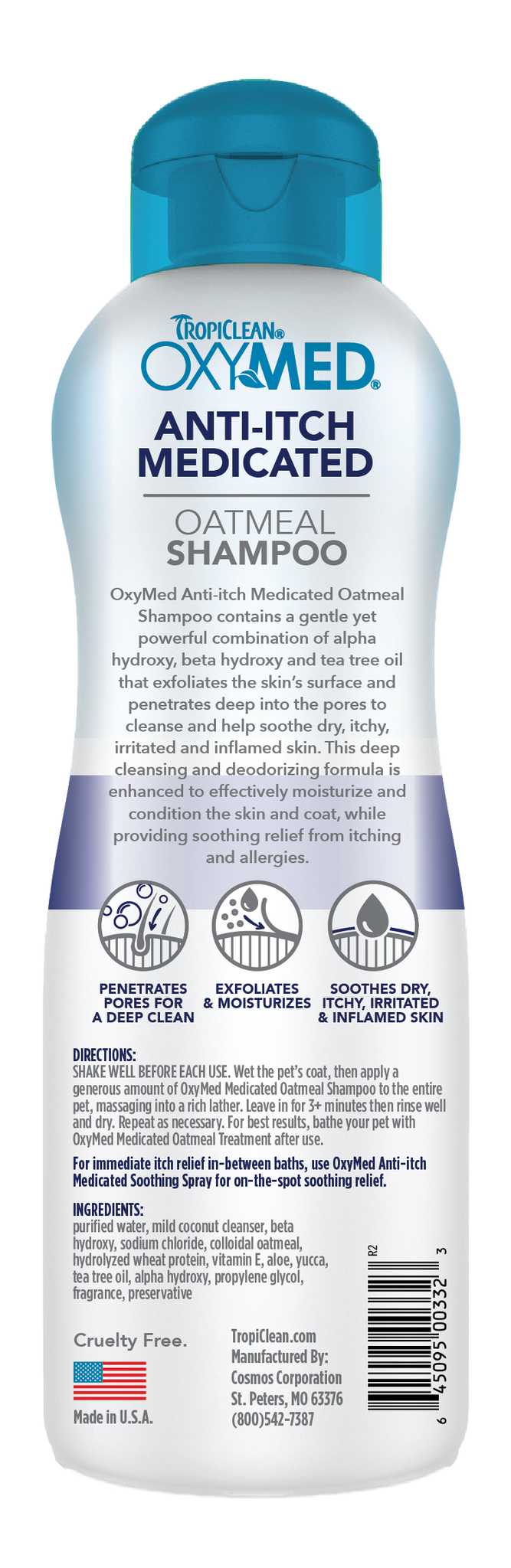 TROPICLEAN OXYMED ANTI-ITCH MEDICATED SHAMPOO FOR DOGS AND CATS